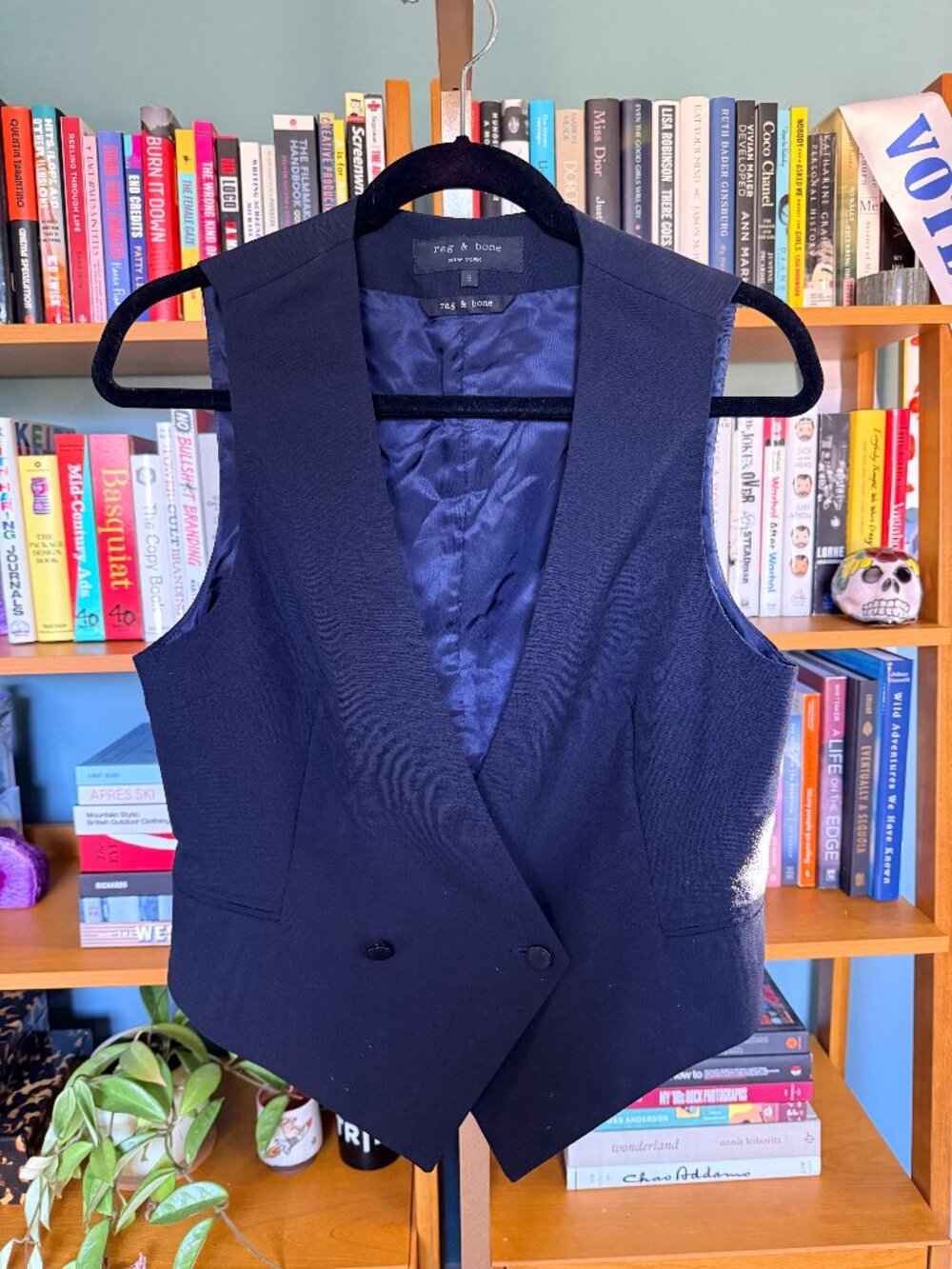 Rag & Bone Navy Double-Breasted Vest